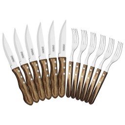 Jogo De Talheres e Faca 12pc Para Churrasco Tramontina Jumbo - 2