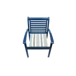 Poltrona Milano Empilhável Laca Azul com Almofada Azul Listrado Par - 3
