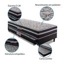 Ver imagem 4 de Cama Box Solteiro com Cama Auxiliar Aspen 88x188x41cm Cinza/Preto