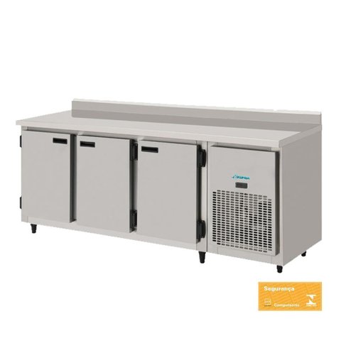 Balcão Refrigerado Encosto 3 Portas 2 Mts Total Inox 76kbsc200dii Kofisa