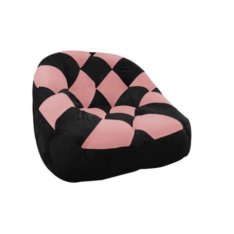 Poltrona Paloma Escritório Sala Pé Plástico Suede Preto e Suede Rose - Dominic Decor