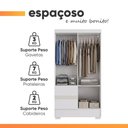 Ver mais imagens de Guarda Roupas Mel Solteiro 4 Portas 2 Gavetas Branco
