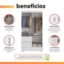 Ver imagem 7 de Guarda Roupas Mel Solteiro 4 Portas 2 Gavetas Branco