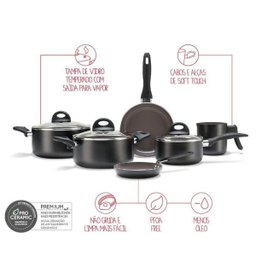 Conjunto de Panelas 6 Peças Ceramic Life Smart Plus Preto Brinox - 2