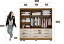 Ver imagem 4 de Guarda Roupa Solteiro Buriti 3 Portas e 9 Gavetas com Espelho Nh Rei de Casa Cumaru/Fendi