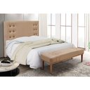 Ver imagem 5 de Cabeceira Cama Box Casal 140cm e Recamier Gênova Suede S04 Cor Bege