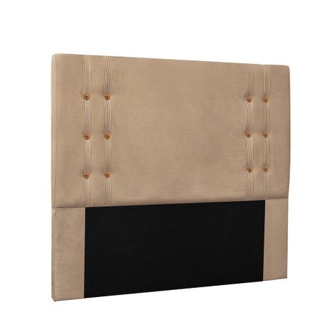 Cabeceira Cama Box Casal 140cm e Recamier Gênova Suede S04 Cor Bege