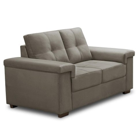 Sofá 2 Lugares para Sala de Estar Living 153cm Allon F04 Veludo Marrom Claro - Lyam Decor