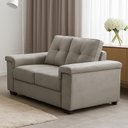 Ver imagem 2 de Sofá 2 Lugares para Sala de Estar Living 153cm Allon F04 Veludo Marrom Claro - Lyam Decor
