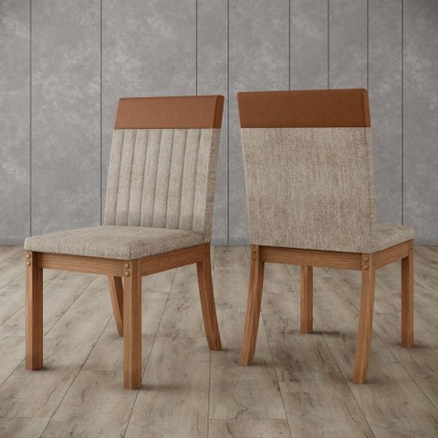 Kit 2 Cadeiras Estofadas para Mesa de Jantar Isa Plus Henn