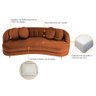 Sofá Curvo 3 Lugares Orgânico Sala Recepção Escritório Decorativo Luxo Panamá 185cm Suede Terracota - 5