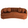 Sofá Curvo 3 Lugares Orgânico Sala Recepção Escritório Decorativo Luxo Panamá 185cm Suede Terracota - 2