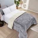 Ver imagem 2 de Coberdrom Sherpa e Flannel Everest Queen Manta Alta 150g 01 Peça - Cinza