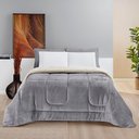 Ver imagem 4 de Coberdrom Sherpa e Flannel Everest Queen Manta Alta 150g 01 Peça - Cinza