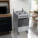 Ver imagem 2 de Fogão Delicato 4 Bocas Porta com Visor Vidro Duplo Mesa Aço Inox Compacto e Moderno com Forno 52 L