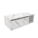 Ver imagem 7 de Gabinete Banheiro com Cuba Inclusa com Porta e Nicho 80 cm Cor: Mármore Branco