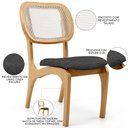 Ver imagem 4 de Kit 6 Cadeiras para Sala de Jantar Cozinha Estofada e Tela Mariah L02 Linho Cinza Escuro - Lyam Deco
