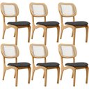 Ver imagem 1 de Kit 6 Cadeiras para Sala de Jantar Cozinha Estofada e Tela Mariah L02 Linho Cinza Escuro - Lyam Deco