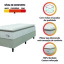 Ver imagem 5 de Cama Box Colchão Solteiro Molas Ensacadas City Pillow Top 88x188x61cm Branco / Bege Hellen