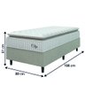 Cama Box Colchão Solteiro Molas Ensacadas City Pillow Top 88x188x61cm Branco / Bege Hellen - 3