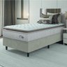 Cama Box Colchão Solteiro Molas Ensacadas City Pillow Top 88x188x61cm Branco / Bege Hellen - 1