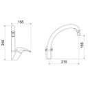 Ver imagem 3 de Misturador Monocomando para Banheiro de Mesa Quadrado 7001 C 71 Meber Metais