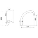 Ver imagem 3 de Misturador Monocomando para Banheiro de Mesa Quadrado 7001 C 71 Meber Metais Cromado