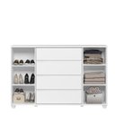 Ver imagem 3 de Cômoda Evidenza 02 Portas Deslizantes e 04 Gavetas Flex Branco Freijo - Móveis Albatroz