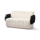 Ver imagem 2 de Sofá 3 Lugares Decorativo 148cm Túlio Sintético Pu e Bouclê K01 - D’Rossi