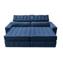 Ver imagem 5 de Sofá Retrátil e Reclinável 2,55m Cama inBox Big Puffer com SoftGel D40 Velupluma Azul