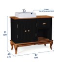 Ver imagem 5 de Gabinete para Banheiro 2 Portas com Cuba Dália 3058 - Preto/imbuia Glazer
