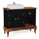 Ver imagem 1 de Gabinete para Banheiro 2 Portas com Cuba Dália 3058 - Preto/imbuia Glazer