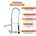 Ver imagem 5 de Torneira Gourmet para Cozinha Misturador de Parede 2881 C75