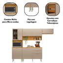 Ver imagem 3 de Cozinha Modulada Compacta com 8 Portas e 2 Gavetas Olga Cinamon/Nude