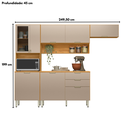 Ver imagem 4 de Cozinha Modulada Compacta com 8 Portas e 2 Gavetas Olga Cinamon/Nude
