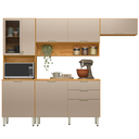 Ver imagem 1 de Cozinha Modulada Compacta com 8 Portas e 2 Gavetas Olga Cinamon/Nude