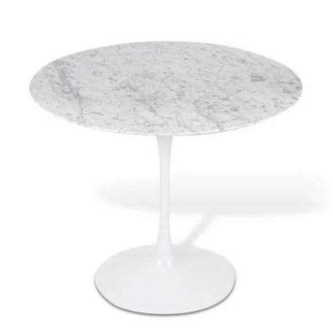 Mesa de Jantar Tulipa Saarinen Redonda 120cm Mármore Carrara 