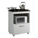 Ver imagem 1 de Balcão Cooktop Cozinha 5 Bocas 1 Porta Salvia Kaiki Branco