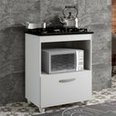 Ver imagem 4 de Balcão Cooktop Cozinha 5 Bocas 1 Porta Salvia Kaiki Branco