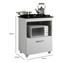 Ver imagem 3 de Balcão Cooktop Cozinha 5 Bocas 1 Porta Salvia Kaiki Branco