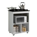 Ver imagem 2 de Balcão Cooktop Cozinha 5 Bocas 1 Porta Salvia Kaiki Branco