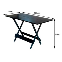 Conjunto Restaurante de Mesa Dobravel de Madeira 1,20x70 com 4 Cadeiras Preto - 3