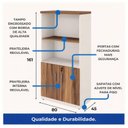 Ver imagem 5 de Armário Alto Semi-Aberto – 1,61×0,80×0,45m Nogal Sevilha/Branco – 34316