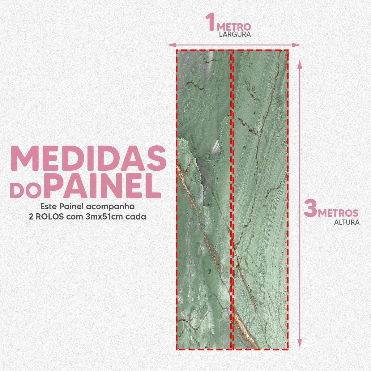 Papel de Parede Painel 3D Mármore Carrara Verde 1M Claro Revestimento Auto Colante Marmorizado - 5