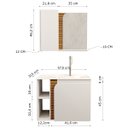 Ver imagem 3 de Gabinete Banheiro Lotus com 2 Portas Espelheira e Cuba Branco/ripa 3d