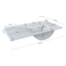 Gabinete Banheiro Lotus com 2 Portas Espelheira e Cuba Branco/ripa 3d - 4