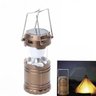 Lanterna Lampião Lamparina Solar LED Carrega Celular - Dourado - 1