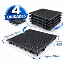 Ver imagem 4 de Kit 4 Estrado Plástico Modular Tipo Pallet Piso Encaixável Resistente Lavável Domama