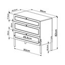 Ver imagem 3 de Cômoda Retrô para Quarto com 3 Gavetas e Tela Sintética Cor:hanover com Roble