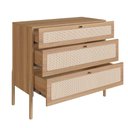 Ver imagem 6 de Cômoda Retrô para Quarto com 3 Gavetas e Tela Sintética Cor:hanover com Roble